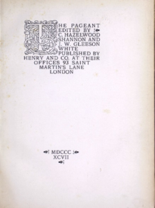Figure 3 The Pageant Volume 2 Title Page.