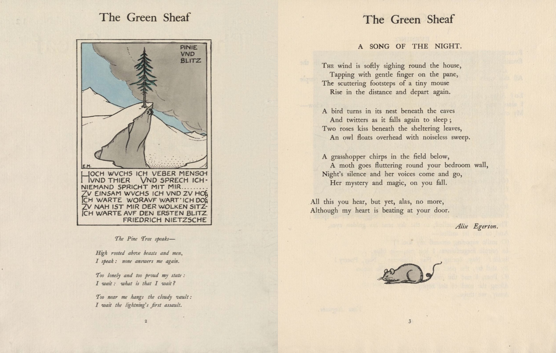 Figure 2. First double-page opening for The Green                            Sheaf, No. 12, 1904, pp. 2-3.