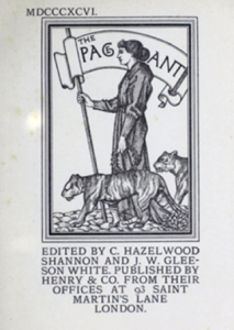 Figure 1 – Title page for The Pageant, 1896 by Selwyn Image