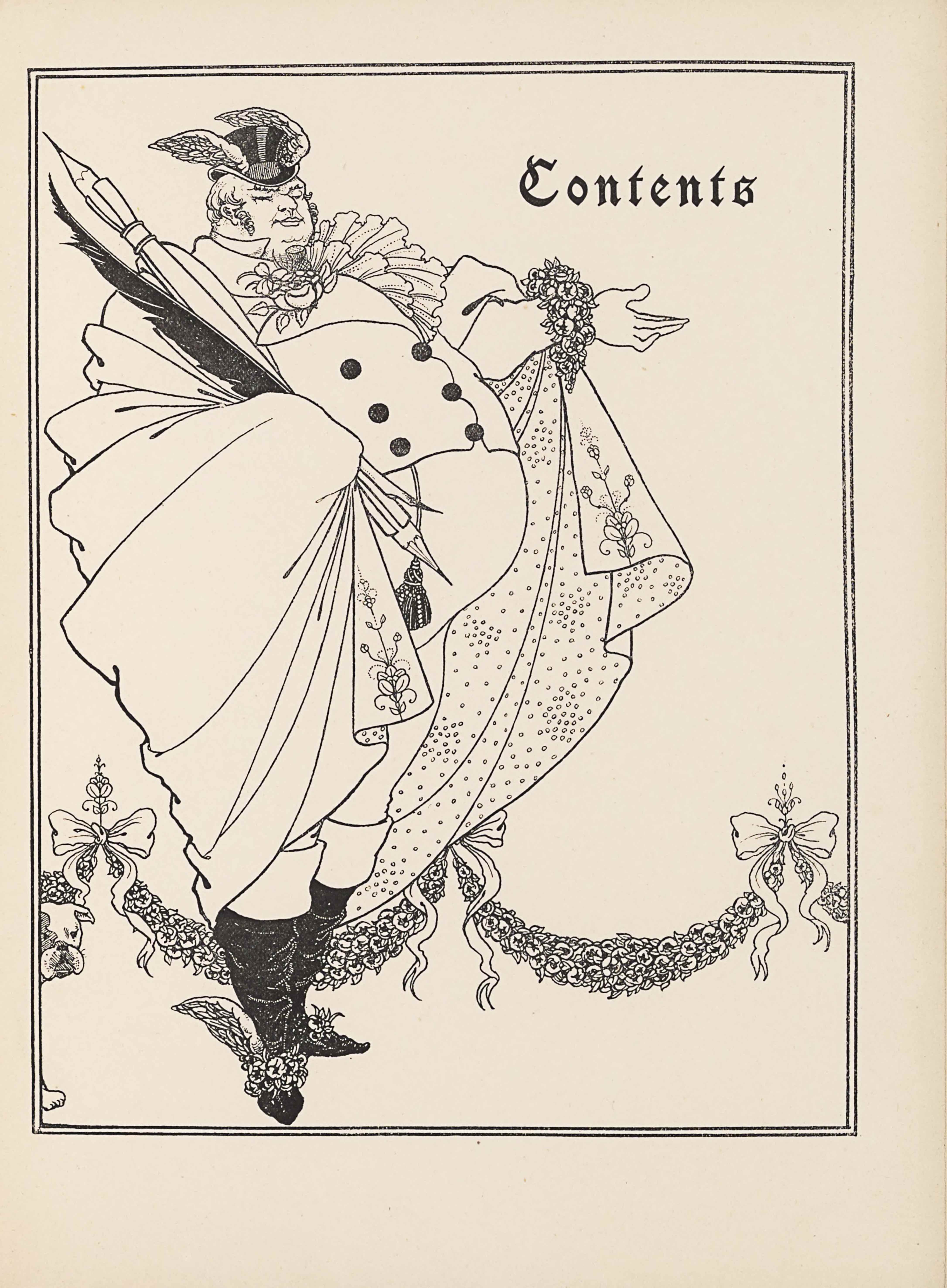 Figure 2. Aubrey Beardsley, Contents page design, The Savoy, vol. 1 (1896)