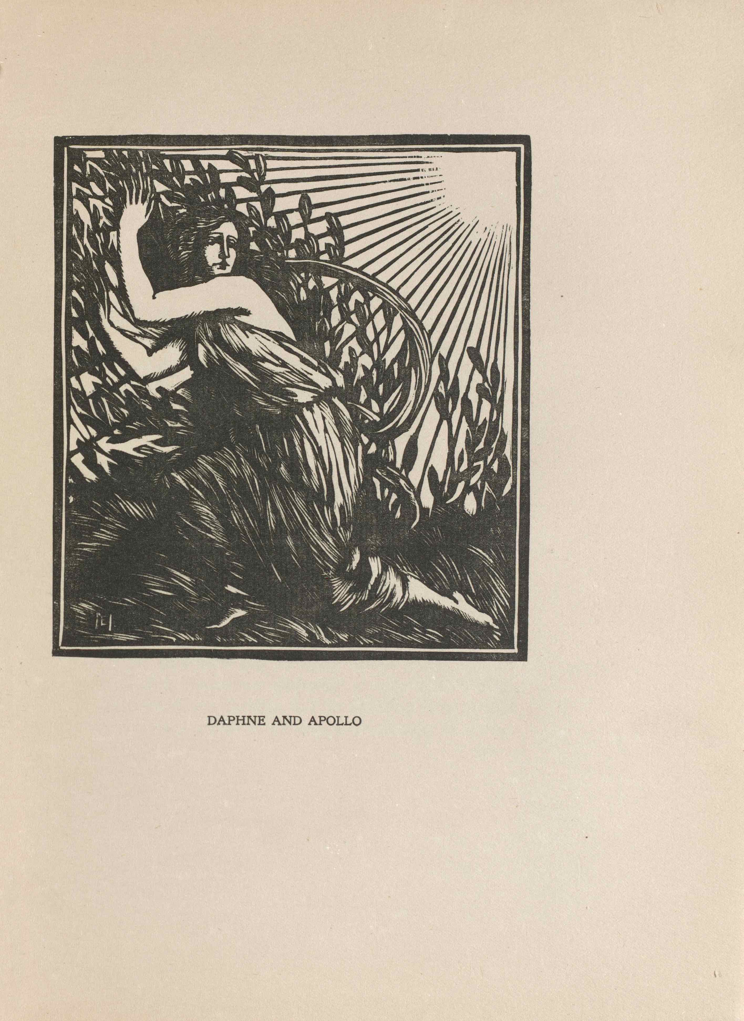 Figure 5. Elinor Monsell, "Daphne and Apollo," The Venture, vol. 1,                        1903, p. 159.