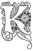 Decorative capital letter K