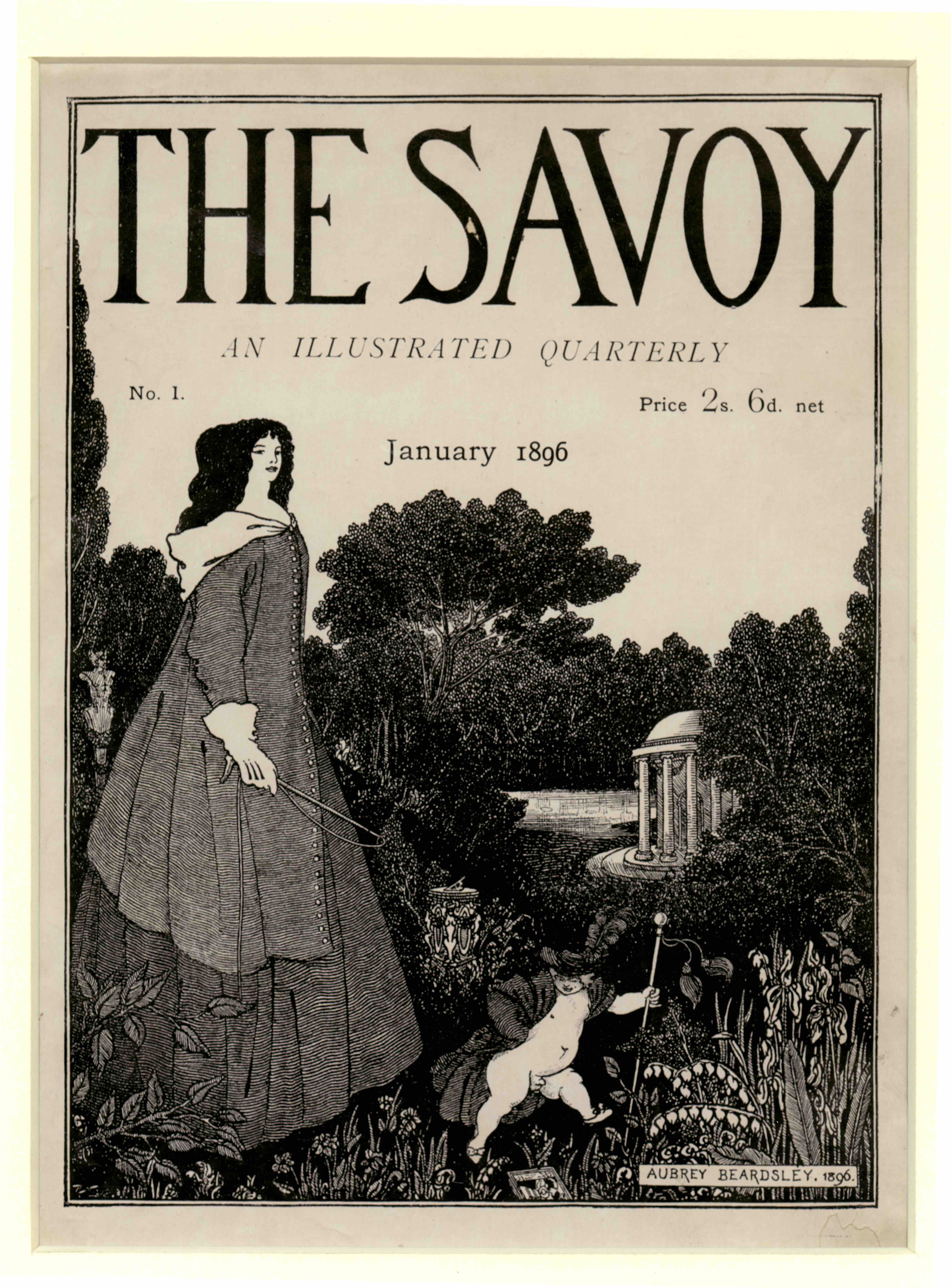 Figure 1. Aubrey Beardsley, original cover design for The Savoy, Vol. 1 (1896). Mark Samuels Lasner                        Collection, University of Delaware Library, Museums, and Press